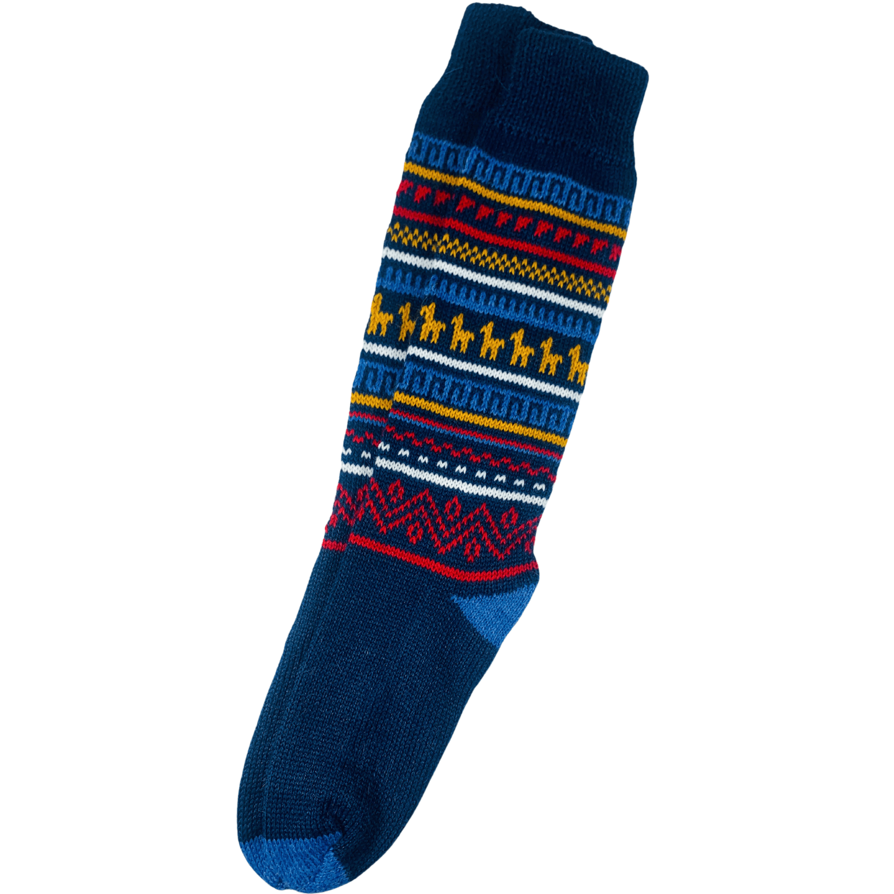 Knitted Llama Socks Blue