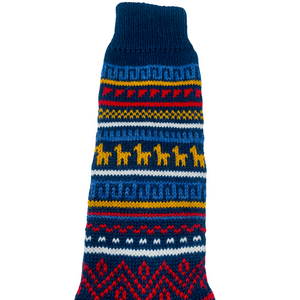 Llama Pattern Socks Blue