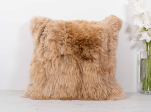 Baby Alpaca Fur White Throw Pillow Cover- Size 16 X 16