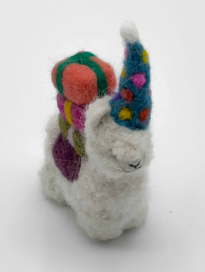Needle Felted Birthday Llama Figurines- Cake Topper